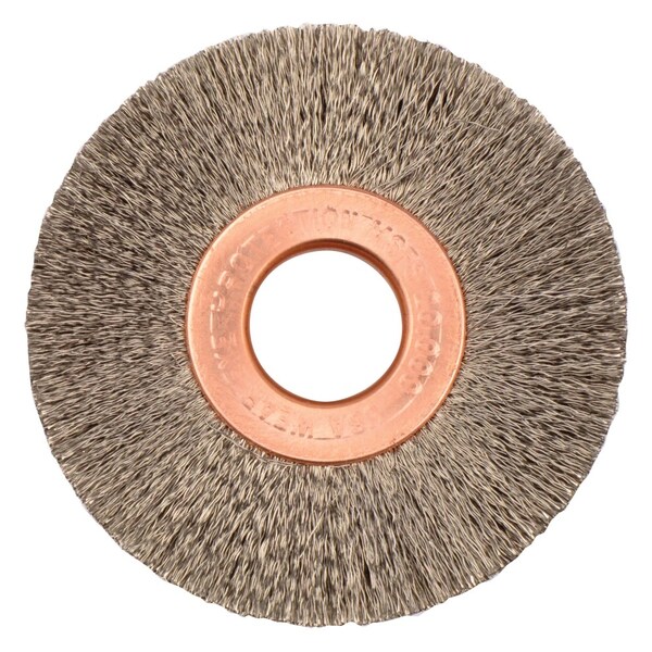 Weiler 2" Dia Crimped Wire Wheel, .008" Fill, 1/2" Arbor Hole 16843 - main
